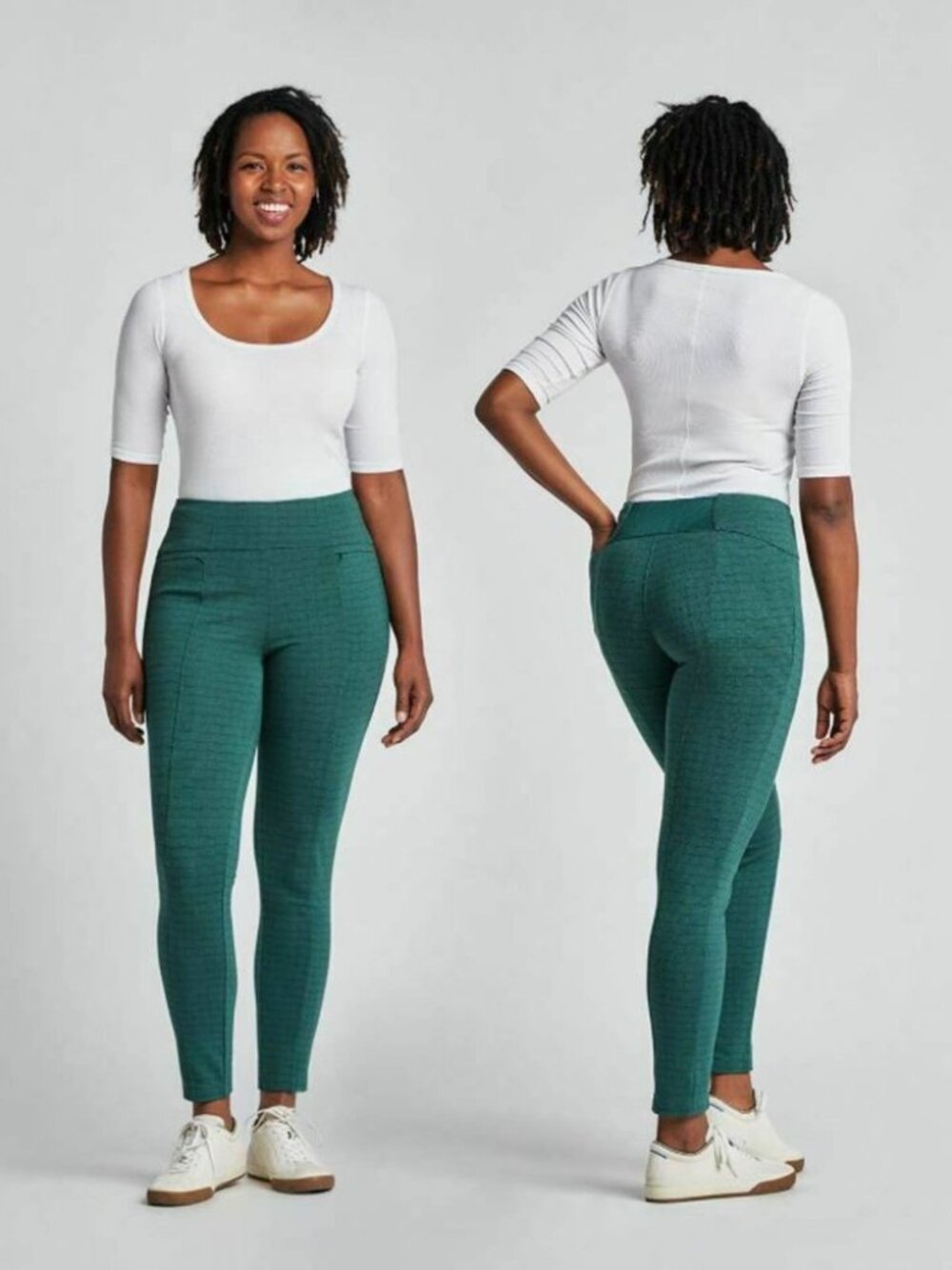 New Betabrand Emerald Deco Power Down Skinny Dress Pant Yoga Pants XXLarge